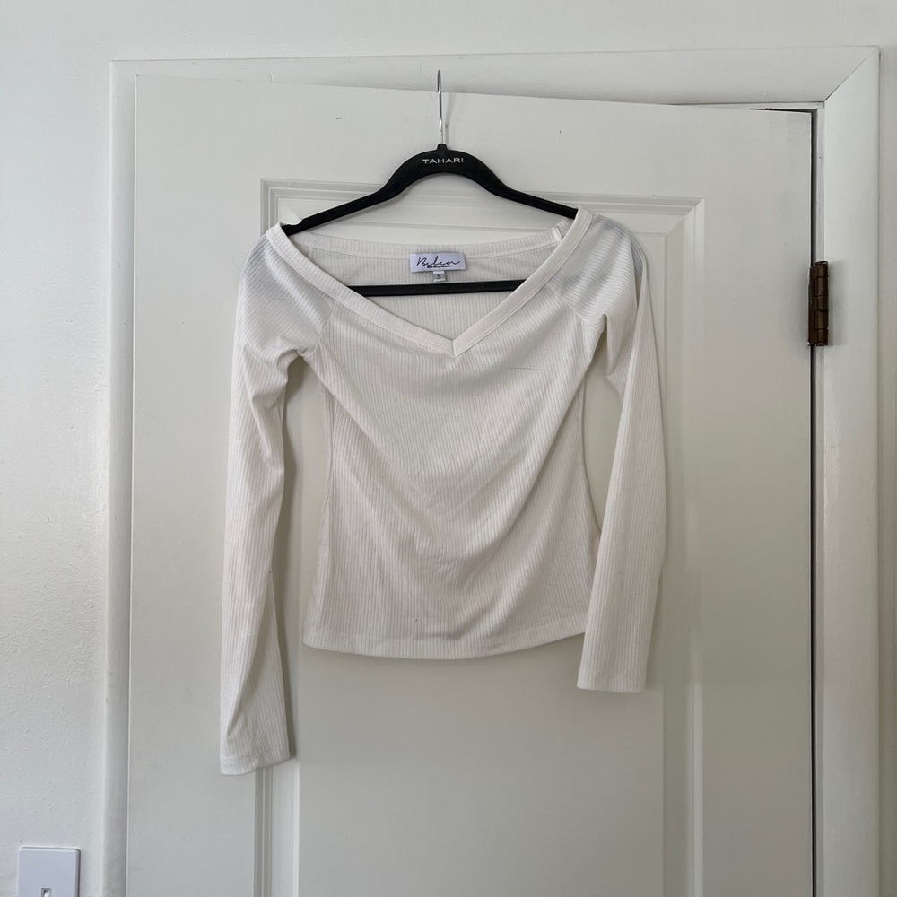 Belen Ribbed off the Shoulder Top